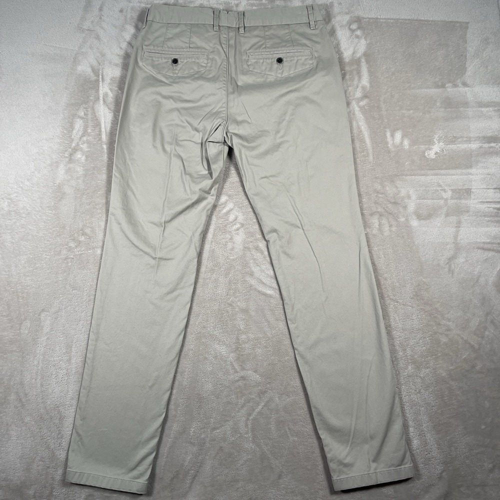 Perk Pants Men 31x32 Khaki Chino Flat Front Slim Fit Stretch Cotton - Picture 6 of 9